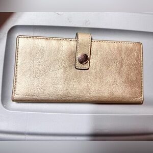 Coach Wallet Gold Genuine Leather Rehab